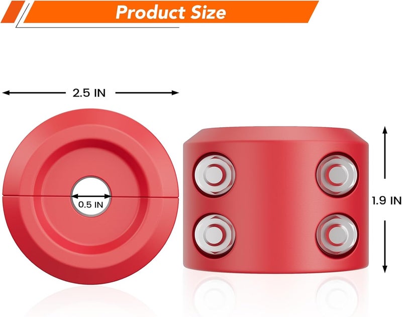 Bonison Winch Stopper for Cable. Truck UTV ATV Rubber Winch Cable Stopper, Protects Towing Hook, Synthetic Rope, Cable Line from Wear or Damage, Hawse, Bumper. Red - Image 2